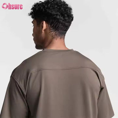 Logo personnalisé Nouveau design entraînement Sport porter t-shirt Hommes 100% coton poids lourd Box Fit Courir chemise de gym de fitness surdimensionnée