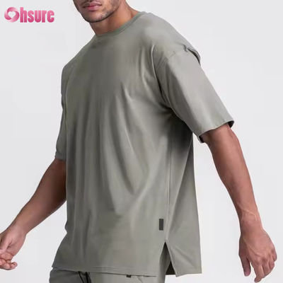 Logo personnalisé Nouveau design entraînement Sport porter t-shirt Hommes 100% coton poids lourd Box Fit Courir chemise de gym de fitness surdimensionnée