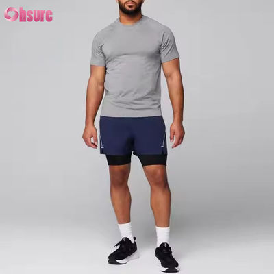T-shirt de sport sur mesure en polyester spandex léger respirable mince musclé pour hommes