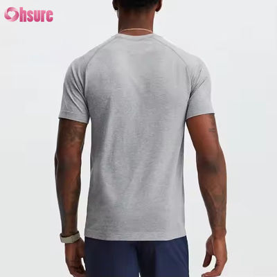 T-shirt de sport sur mesure en polyester spandex léger respirable mince musclé pour hommes