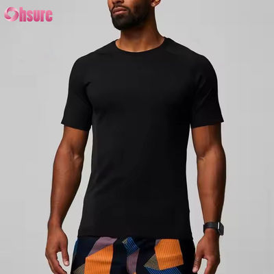 T-shirt de sport sur mesure en polyester spandex léger respirable mince musclé pour hommes