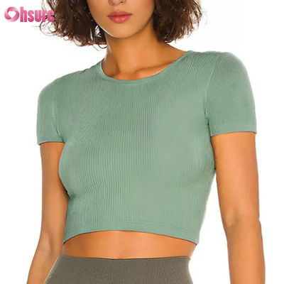 Résistant à l'humidité, rapide, sec, nu, élastique, beau, à l'arrière T-shirt féminin, sport, entraînement physique, chemises de course pour femmes