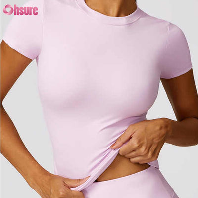 2024 Été Nouveau T-shirt de sport de mode pour femmes écologique Manches courtes Ventes populaires Vêtements simples blancs