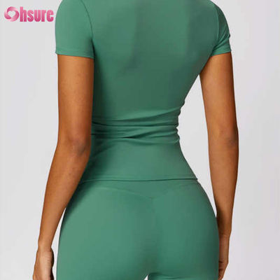 2024 Été Nouveau T-shirt de sport de mode pour femmes écologique Manches courtes Ventes populaires Vêtements simples blancs