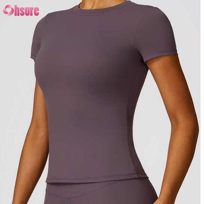 2024 Été Nouveau T-shirt de sport de mode pour femmes écologique Manches courtes Ventes populaires Vêtements simples blancs