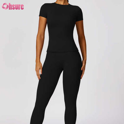 2024 Été Nouveau T-shirt de sport de mode pour femmes écologique Manches courtes Ventes populaires Vêtements simples blancs