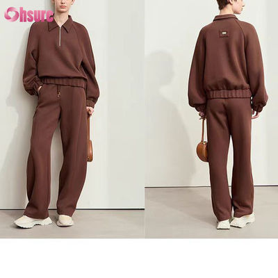 Ensemble de survêtement unisexe 2 pièces en polaire baggy 100% coton 500 GSM personnalisé, survêtement d'hiver de haute qualité