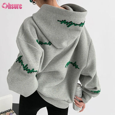 Sweat à capuche oversize pour femme à motif personnalisé, broderie de lettres, style vintage, manches raglan, pour l'automne, tenue décontractée paresseuse