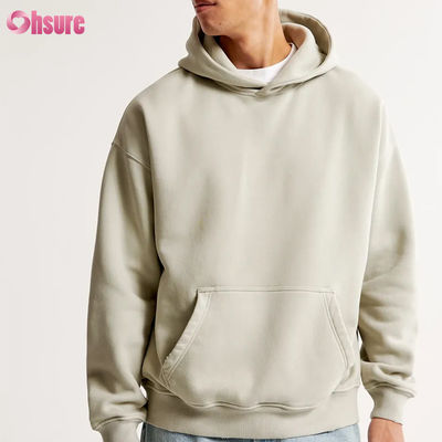 Sweat à capuche en coton éponge français 400 GSM de haute qualité unisexe, doux, uni, épais avec logo personnalisé 100% coton pour l'hiver