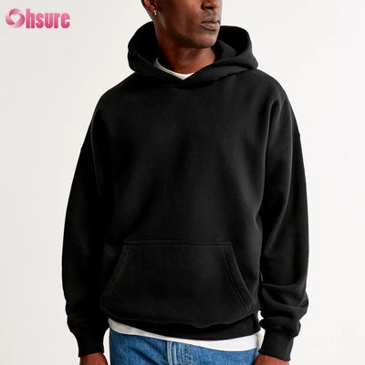 Sweat à capuche en coton éponge français 400 GSM de haute qualité unisexe, doux, uni, épais avec logo personnalisé 100% coton pour l'hiver
