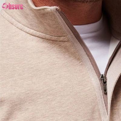 Pull-over de golf slim fit de haute qualité pour hommes avec fermeture à glissière à manches longues en laine en logo personnalisé couleur douce solide pour l'hiver