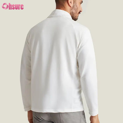 Pull-over demi-zip super tendance de haute qualité pour homme, confortable, blanc, avec broderie, sportif et élégant pour l'hiver