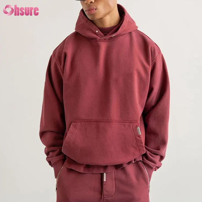 Logo personnalisé Hoodie Homme de haute qualité Sweatshirts Hoodies personnalisé Logo poids lourd coton surdimensionné Homme Hoodie épaule