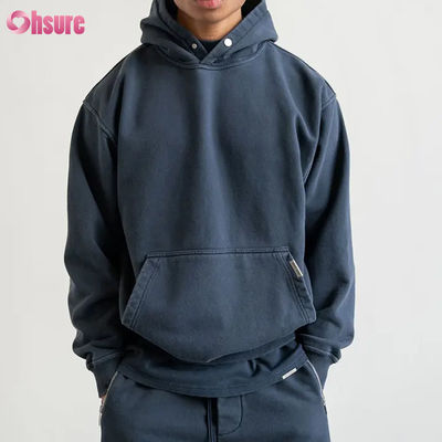 Logo personnalisé Hoodie Homme de haute qualité Sweatshirts Hoodies personnalisé Logo poids lourd coton surdimensionné Homme Hoodie épaule
