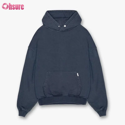 Logo personnalisé Hoodie Homme de haute qualité Sweatshirts Hoodies personnalisé Logo poids lourd coton surdimensionné Homme Hoodie épaule