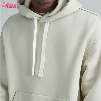 Sweat-shirt de sport surdimensionné pour hommes de haute qualité en gros, mode sportive avec col à capuche de couleur unie, logo personnalisé sérigraphié
