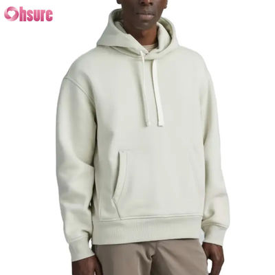 Sweat-shirt de sport surdimensionné pour hommes de haute qualité en gros, mode sportive avec col à capuche de couleur unie, logo personnalisé sérigraphié