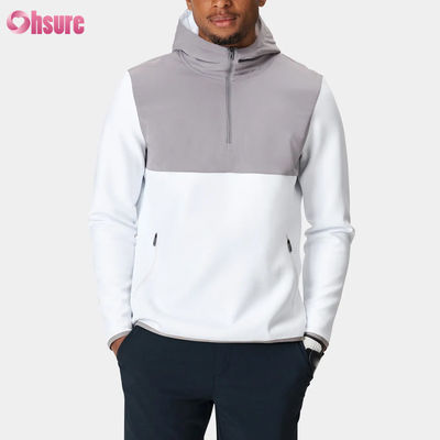 Polyester de haute qualité pulls de sport pour hommes hoodie demi-coupette design imperméable à l'eau et de performance légère modèle solide