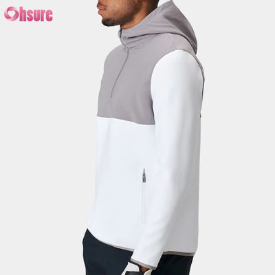 Polyester de haute qualité pulls de sport pour hommes hoodie demi-coupette design imperméable à l'eau et de performance légère modèle solide