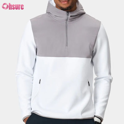 Polyester de haute qualité pulls de sport pour hommes hoodie demi-coupette design imperméable à l'eau et de performance légère modèle solide