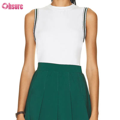 Vêtements de tennis sans manches haut de gamme pour femmes jupes jupes ensembles respirants logo personnalisé plissé design de short chaud