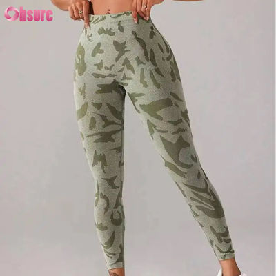 Leggings taille haute sans couture pour femmes, imprimé camouflage, pantalon push V taille, pour sport décontracté, entraînement, taille élastique, legging fitness
