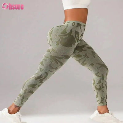 Leggings taille haute sans couture pour femmes, imprimé camouflage, pantalon push V taille, pour sport décontracté, entraînement, taille élastique, legging fitness