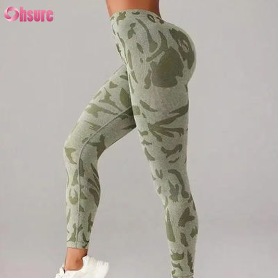 Leggings taille haute sans couture pour femmes, imprimé camouflage, pantalon push V taille, pour sport décontracté, entraînement, taille élastique, legging fitness