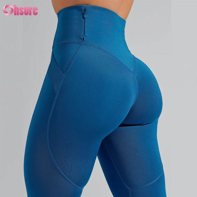 Pantalon de yoga taille haute en nylon et spandex en gros, legging de fitness moulant pour l'entraînement avec effet push-up et élastique