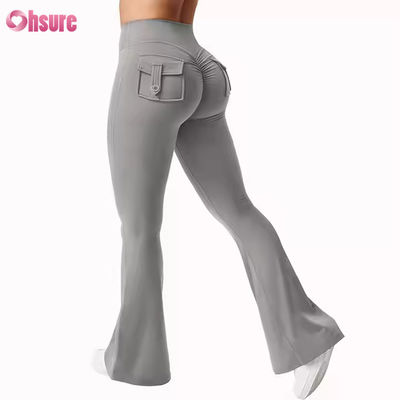 Pantalons de sport de haute qualité confortables polyvalents Leggings de sport haute taille Leggings de yoga plissés pour femmes