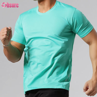 T-shirts de sport vierges à col rond et manches courtes pour hommes, à séchage rapide, coupe ajustée, de haute qualité, impression personnalisée par sérigraphie