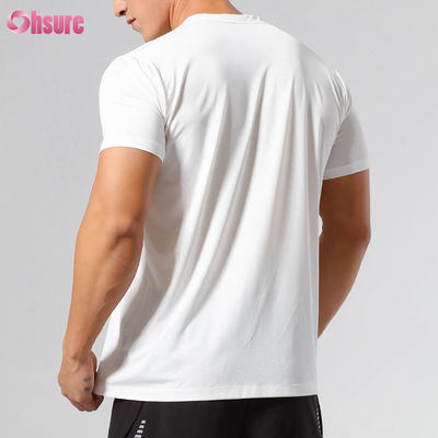 T-shirts de sport vierges à col rond et manches courtes pour hommes, à séchage rapide, coupe ajustée, de haute qualité, impression personnalisée par sérigraphie