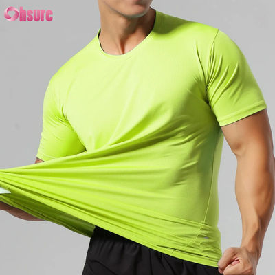 T-shirts de sport vierges à col rond et manches courtes pour hommes, à séchage rapide, coupe ajustée, de haute qualité, impression personnalisée par sérigraphie