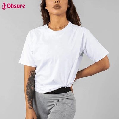 T-shirt blanc respirant en coton et spandex, coupe ample, vêtement d'entraînement, de gym, personnalisé, de sport, de qualité supérieure, vierge, pour fille, femme, décontracté