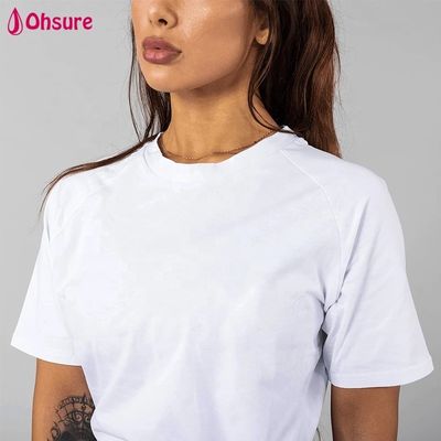 T-shirt blanc respirant en coton et spandex, coupe ample, vêtement d'entraînement, de gym, personnalisé, de sport, de qualité supérieure, vierge, pour fille, femme, décontracté