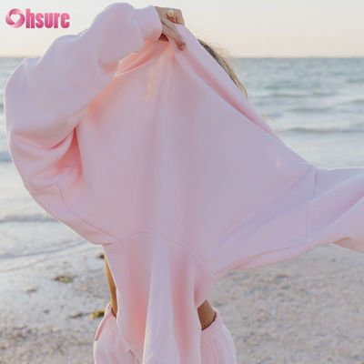 Impression de lettres de haute qualité pour femmes avec capuche Logo personnalisé Polyester / coton poids lourd Manches longues chaudes avec capuche colorées pour femmes