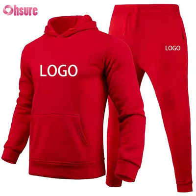 Homme sur mesure Sweatshirts et Jogger Sets Logo solide Sweatsuit brun Unisexe Coton lâche à nervures Unisexe