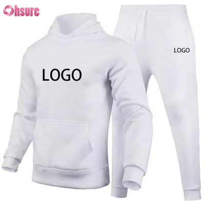 Homme sur mesure Sweatshirts et Jogger Sets Logo solide Sweatsuit brun Unisexe Coton lâche à nervures Unisexe