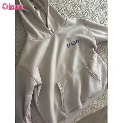 F240140 Ensembles courts personnalisés Ensemble de deux pièces Femmes Manches longues Hoodie simple Sweatsuit et Shorts de gym Ensemble de vêtements de printemps pour femmes