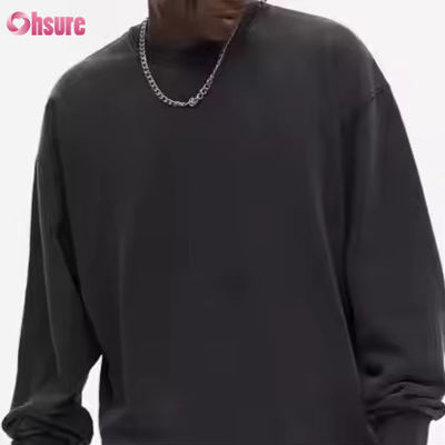 Sweat à capuche de fitness respirant en polyester/coton 400G personnalisé Automne Hiver pour hommes, col rond, anti-rétrécissement, utilisé pour le lavage