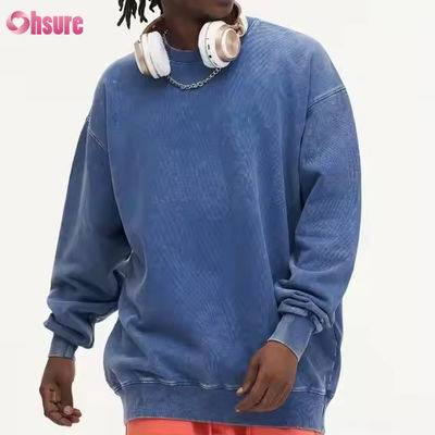 Sweat à capuche de fitness respirant en polyester/coton 400G personnalisé Automne Hiver pour hommes, col rond, anti-rétrécissement, utilisé pour le lavage