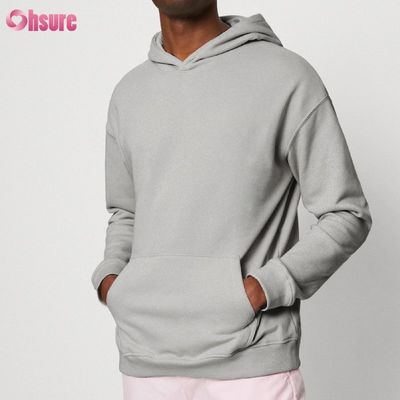 Vêtements en gros confortables, en forme régulière, de couleur solide, à manches longues, avec capuchon pour hommes