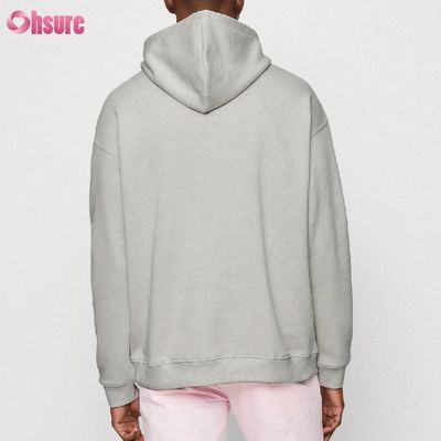 Vêtements en gros confortables, en forme régulière, de couleur solide, à manches longues, avec capuchon pour hommes