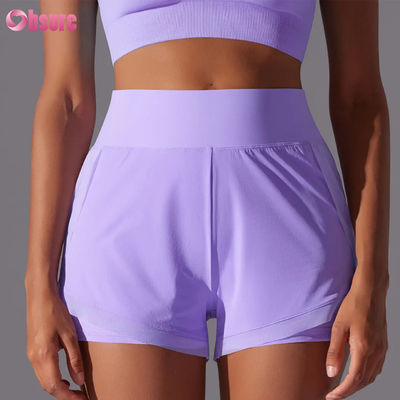 Shorts de jogging de fitness respirants taille haute pour femmes 2025 - Vente en gros - Été - Entraînement - Course à pied - Pantalons de sport - Nouveau design tendance