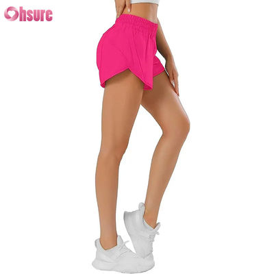 Shorts de sport pour femmes à séchage rapide avec cordon de serrage et poche zippée, pour la gym, le fitness et le yoga
