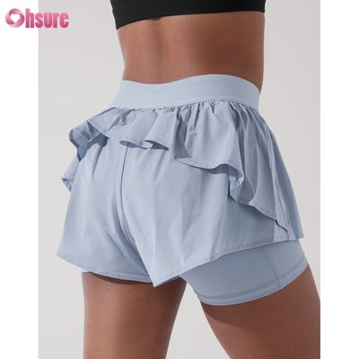 Shorts de sport 2 en 1 personnalisés pour femmes, doublure fitness, grande taille, bande élastique, shorts de sport pour femmes