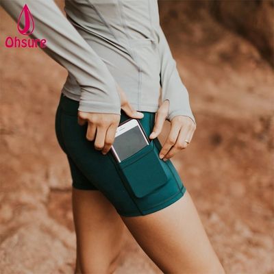 Shorts de sport de gym personnalisés, shorts de cycliste d'entraînement pour femmes, shorts de fitness avec poches latérales, shorts de cycliste taille haute pour entraînement, 10-12 jours
