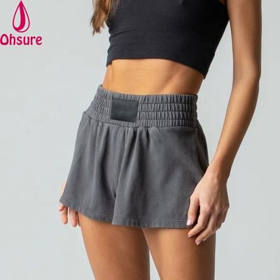 Shorts de boxe pour femmes, shorts de sport, shorts de course, shorts de gym, logo personnalisé, coton éponge, tricot imprimé, 100% coton, sérigraphie