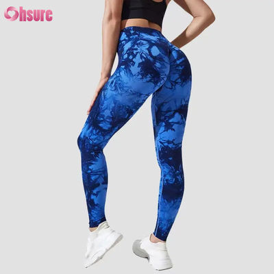 Nouvelle mode 2024 Haut taille Jeu de fitness rapidement sec courir Jeu de yoga pantalon élastique taille mince Jeu de sport collants design de teinture