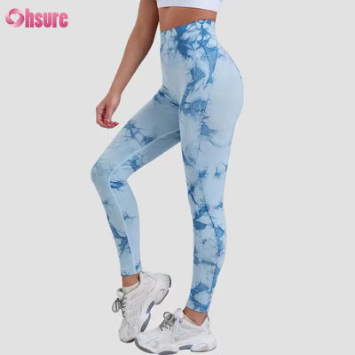 Nouvelle mode 2024 Haut taille Jeu de fitness rapidement sec courir Jeu de yoga pantalon élastique taille mince Jeu de sport collants design de teinture